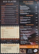 Menu Le Neisson - Les glaces, desserts et vins,...