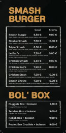 Menu Food Time - Smash burgers, bol&amp;#039;box