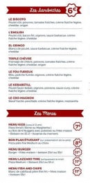 Menu Lazzaro Pizza - Les sandwiches et menus