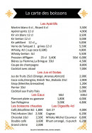 Menu L'Antre de Nous - La carte des boissons