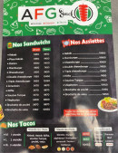 Menu Afg Snack - Les assiettes, sandwichs et tacos