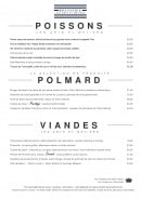 Carte et menu de Brasserie des Arts et Métiers à Metz — Les poissons, polmard et viandes
