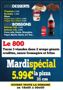 Menu La Brezza - Les desserts et boissons