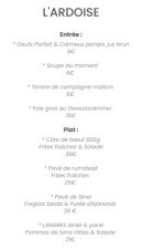 Menu La Cantoche - Les entrées et plats