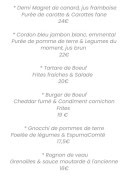 Menu La Cantoche - Les plats suite