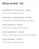 Menu Le Groupe - Rhum ambré · 4cL