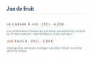 Menu Le Groupe - Jus de fruit