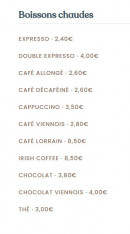 Menu Le Groupe - Les boissons chaudes