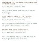 Menu Le Groupe - Les vins suite