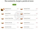 Menu Mondo Pizza - Les sandwichs