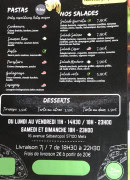 Menu Pizza Root - Les pates, salades et deserts