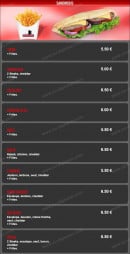 Menu Royal Pizza - Les sandwichs