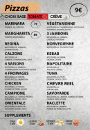 Menu Tizn'Eat - Les pizzas