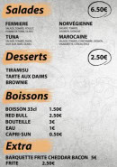 Menu Tizn'Eat - Les salades, desserts et boissons,..