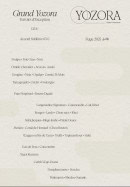 Menu Yozora - Menu 135€