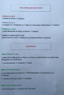 Menu Casa Italia - Les formules et menus