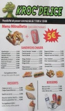Menu Kroc' Delice - Le menu mitraillette, sandwiches chauds, desserts et boissons