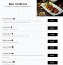Menu Le Shalimar - Les tandooris