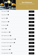 Menu Le Shalimar - Les boissons