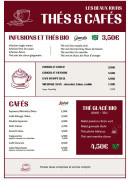 Menu Les Beaux Jours - Les thés et cafés