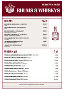 Menu Les Beaux Jours - Les rhums et whiskys