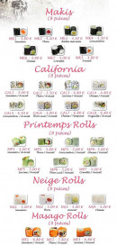 Carte et menu de France d'Asie à Sainte Marie Aux Chenes — Les makis, california, printemps rolls...