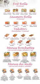 Carte et menu de France d'Asie à Sainte Marie Aux Chenes — Les frites rolls, saumon rolls, yakitori...