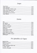 Menu Palais de Chine - Soupes, entrées et spécialités