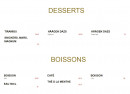 Carte et menu de Pizzeria à L'Ancienne à Montigny les Metz — Les desserts et boissons