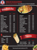 Menu Snack Karadeniz - Les sandwichs et tacos