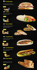 Menu O'Malo - Le fromburger, tacos et sandwiches