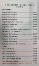 Carte et menu de La Romana à Maizieres les Metz — Les spaghetti, tagliatelle et penne