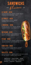 Menu Labrez - Les sandwichs