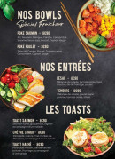 Menu Labrez - Les bowls, entrées et toast