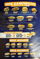 Carte et menu de Chez les frères à Bouzonville — Sandwiches, wraps...