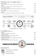 Menu Ciao Bella - Pizzas suite, menu bambino, flamms,...