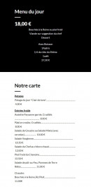Carte et menu de Hôtel Restaurant Saint-Augustin Famille Wagner à Mittelbronn — Le menu du jour, potages et entrées froides