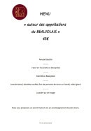 Menu Les miLLésimes - Le menu Beaujolais