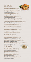 Menu Bella Zi! - Les pasta, I risotti