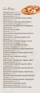 Menu Bella Zi! - Les pizze