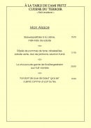 Menu Chez L'Ami Fritz - Alsace 