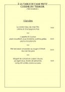 Menu Chez L'Ami Fritz - Viandes