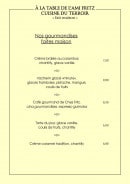 Menu Chez L'Ami Fritz - Gourmandises 