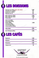 Menu Esprit wok - Les boissons et café