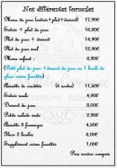 Carte et menu de la petite francaise à Henriville — Les formules