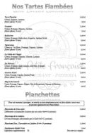 Carte et menu de la petite francaise à Henriville — les tartes flambées