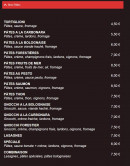 Menu Pizza Nuova - Les pâtes