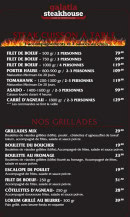 Carte et menu de Galatia Steak House à Talange — Les grillades et steak