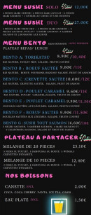 Menu Denden Sushi shop - Les menus, plateaux et boissons