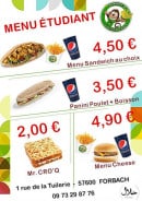 Menu Monkey''s - Menu étudiant